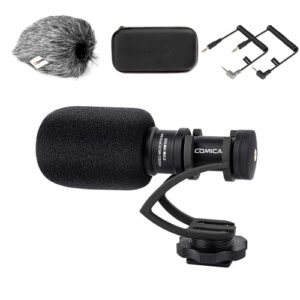 camera microphone,comica cvm-vm10ii professional video microphone with shock mount, deadcat,compact shotgun mic compatible with iphone,dslr camera,android smartphones- perfect for tiktok youtube vlog