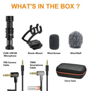 Camera Microphone,Comica CVM-VM10II Professional Video Microphone with Shock Mount, Deadcat,Compact Shotgun Mic Compatible with iPhone,DSLR Camera,Android Smartphones- Perfect for TikTok YouTube Vlog