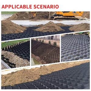 Baoz 4" Geocell Geogrid 9.8x16.4 ft Ground Grid 1885 lbs/sq ft Honeycomb Permeable Paving Gravel Grid for Heavy Load Resistance Slope Driveways, Parking Lots, Landscaping, Garden