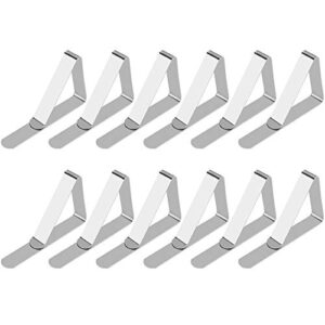 12 pcs picnic tablecloth clips for outdoor tables, premium table cloth clip holders, thick picnic table clips for dining tables, metal table cloth holding clip, cover clamps for tablecloths hahayoo