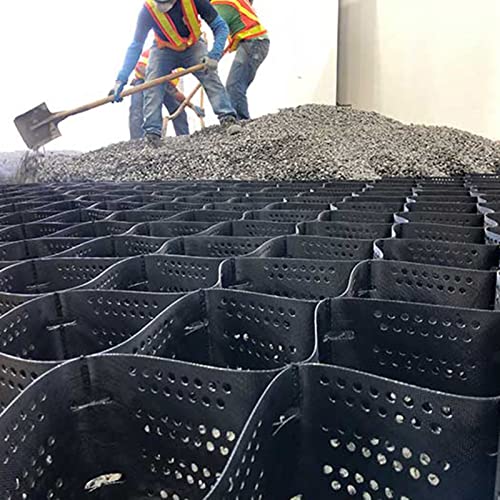 ROYUMI Gravel Grid Durable HDPE Ground Geogrid Stabilizer, 8000lbs/3600kg Load Bearing Gravel Grid, Heavy Duty Cellular Paving System, for RV Parking Slopes & Garden (Size : 4x6m/13.1x19.6ft)