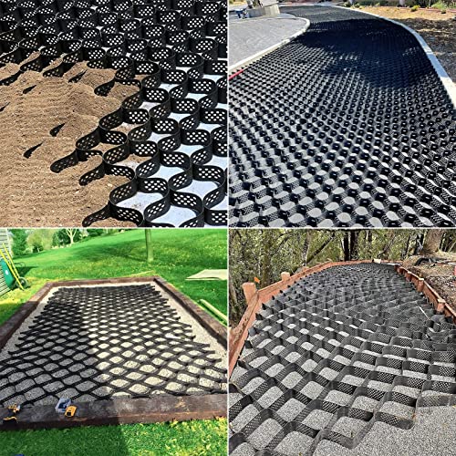 ROYUMI Gravel Grid Durable HDPE Ground Geogrid Stabilizer, 8000lbs/3600kg Load Bearing Gravel Grid, Heavy Duty Cellular Paving System, for RV Parking Slopes & Garden (Size : 4x6m/13.1x19.6ft)