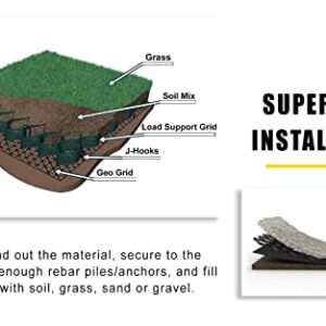 ROYUMI Gravel Grid Durable HDPE Ground Geogrid Stabilizer, 8000lbs/3600kg Load Bearing Gravel Grid, Heavy Duty Cellular Paving System, for RV Parking Slopes & Garden (Size : 4x6m/13.1x19.6ft)