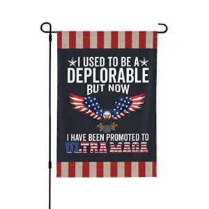 jaks trump 2024 prohibited i used to be a deplorable but now have been promoted ultra maga flag, garden flags personalized flag double sided decorative for home patio & yard, 12.5”x18”