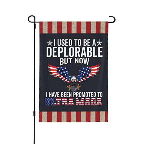 JAKS Trump 2024 Prohibited I Used To Be A Deplorable But Now Have Been Promoted Ultra Maga Flag, Garden Flags Personalized Flag Double Sided Decorative For Home Patio & Yard, 12.5''x18''