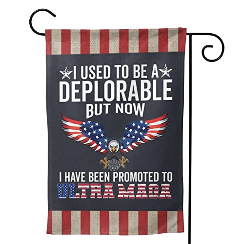 JAKS Trump 2024 Prohibited I Used To Be A Deplorable But Now Have Been Promoted Ultra Maga Flag, Garden Flags Personalized Flag Double Sided Decorative For Home Patio & Yard, 12.5''x18''