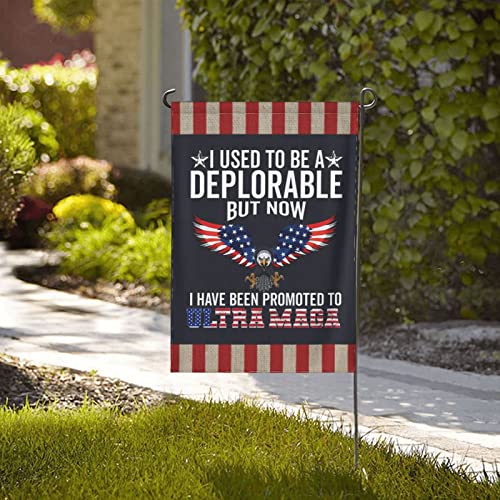 JAKS Trump 2024 Prohibited I Used To Be A Deplorable But Now Have Been Promoted Ultra Maga Flag, Garden Flags Personalized Flag Double Sided Decorative For Home Patio & Yard, 12.5''x18''