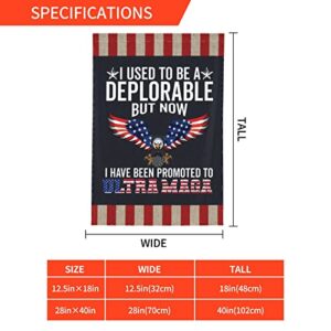 JAKS Trump 2024 Prohibited I Used To Be A Deplorable But Now Have Been Promoted Ultra Maga Flag, Garden Flags Personalized Flag Double Sided Decorative For Home Patio & Yard, 12.5''x18''