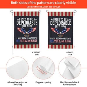 JAKS Trump 2024 Prohibited I Used To Be A Deplorable But Now Have Been Promoted Ultra Maga Flag, Garden Flags Personalized Flag Double Sided Decorative For Home Patio & Yard, 12.5''x18''