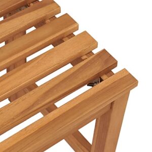 Tidyard Wooden Garden Bench Teak Wood Patio Porch Chair Backless Outdoor Bench for Backyard, Balcony, Park, Lawn Furniture 44.9 x 15.7 x 17.7 Inches (W x D x H)