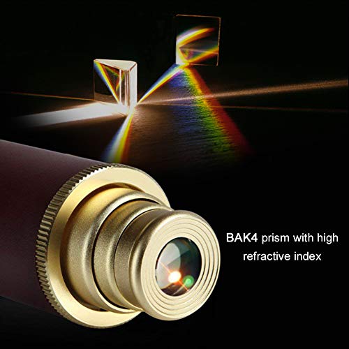 Pirate Monocular Telescope for Kids & Adults, Handheld Collapsible Brass Telescope 25x30 Zoomable Portable Pirate Spyglass for Cruise Ship Travel Watching Games Hiking Hunting and More