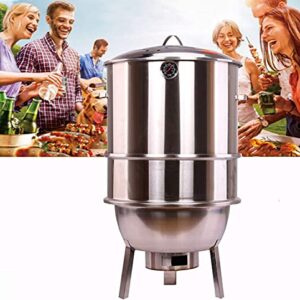 NEWCES Safety Certification Standing Charcoal Barbecues Grills Stainless Steel BBQ Grill w/Barbecues Grid Portable Combination Grill-Smokers for Outdoor Garden Courtyard Camping Hiking Picnic