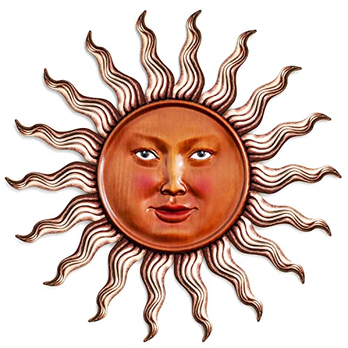 UXZCVIO Metal Sun Face Garden Art Decorations, Outdoor Hanging Wall Decor Sculptures for Home Garden Yard