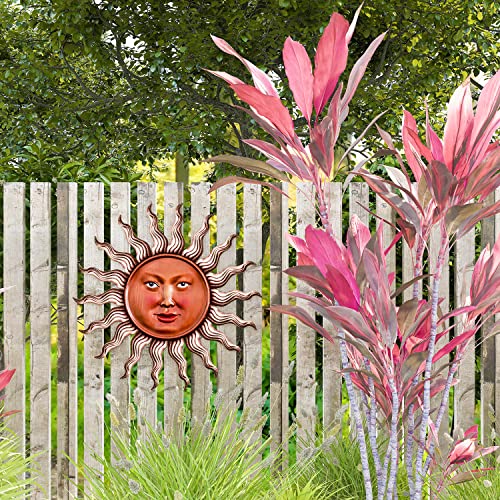 UXZCVIO Metal Sun Face Garden Art Decorations, Outdoor Hanging Wall Decor Sculptures for Home Garden Yard