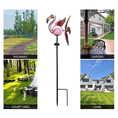 Afirst Solar Wind Spinner Lights - Metal Kinetic Wind Spinner Flamingo Garden Lights Outdoor Decorative Wind Spinners for Yard Garden Lawn Décor