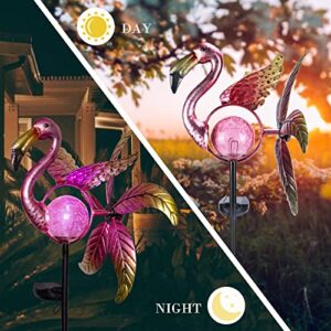 Afirst Solar Wind Spinner Lights - Metal Kinetic Wind Spinner Flamingo Garden Lights Outdoor Decorative Wind Spinners for Yard Garden Lawn Décor