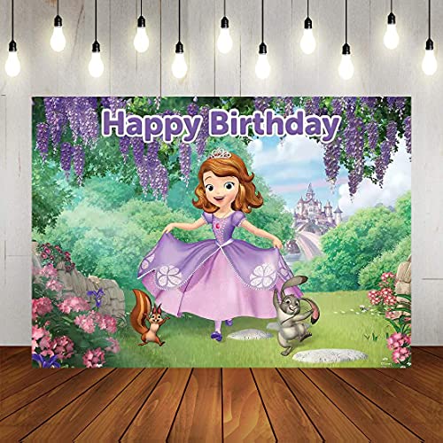 Dawei Sofia The First Backdrop | Birthday Party Background Supplies | Banner Decorations | Photography Background | Baby Shower | (5X3ft)