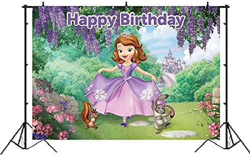 Dawei Sofia The First Backdrop | Birthday Party Background Supplies | Banner Decorations | Photography Background | Baby Shower | (5X3ft)