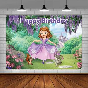 Dawei Sofia The First Backdrop | Birthday Party Background Supplies | Banner Decorations | Photography Background | Baby Shower | (5X3ft)