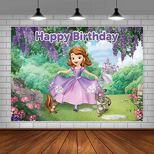 Dawei Sofia The First Backdrop | Birthday Party Background Supplies | Banner Decorations | Photography Background | Baby Shower | (5X3ft)