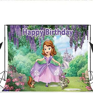 Dawei Sofia The First Backdrop | Birthday Party Background Supplies | Banner Decorations | Photography Background | Baby Shower | (5X3ft)