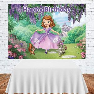 Dawei Sofia The First Backdrop | Birthday Party Background Supplies | Banner Decorations | Photography Background | Baby Shower | (5X3ft)