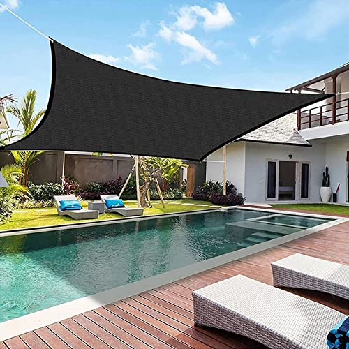 Sun Shade Sails Canopy Black Rectangle UVs Block Canopy for Patio Backyard Lawn Garden Outdoor Activities