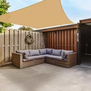 laurel canyon 6′ x 10′ sun shade sail rectangle uv bloack patio canopy for outdoor lawn garden, yellow color