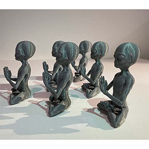 SNSN Meditating Alien Garden Sculptures & Statues, Alien Resin Statue Ornament Yard Best Art Decor for Indoor Outdoor Home or Office Collectible Figurine Gift, Grey, Small (SNSN-cijia-1)