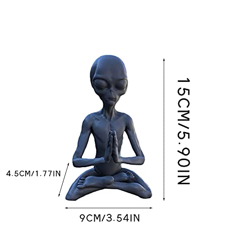 SNSN Meditating Alien Garden Sculptures & Statues, Alien Resin Statue Ornament Yard Best Art Decor for Indoor Outdoor Home or Office Collectible Figurine Gift, Grey, Small (SNSN-cijia-1)