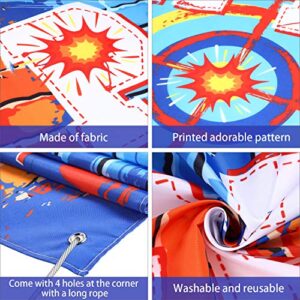 Dart Battle Gun Happy Birthday Backdrop Birthday Party Supplies Backdrop Dart Battle Gun Backdrop Dart Battle Target Water Gun Backdrop for Boy's Birthday Party Themed Party Decorations