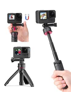 mini tripod mounting accessories for gopro – ulanzi go quick ii small tripod quick release compact vlog handle selfie grip compatible with gopro hero 5/6/7/8/9/10/11 black/dji action/insta 360/askaso