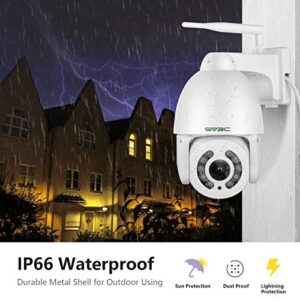 SV3C Outdoor PTZ Security Camera Auto Tracking 5MP WiFi 5X Optical Zoom Home IP Dome Camera Floodlight Color Night Vision, Two Way Audio, Waterproof, Remote Access, 24x7 Video Record, ONVIF, Blueiris