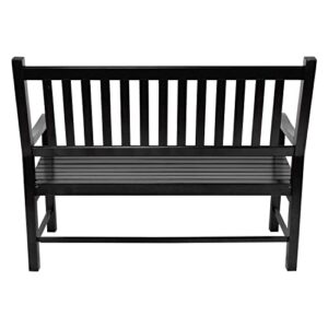 Shine Company 4217BK Eden Garden Indoor Outdoor Porch Wooden Bench, Black