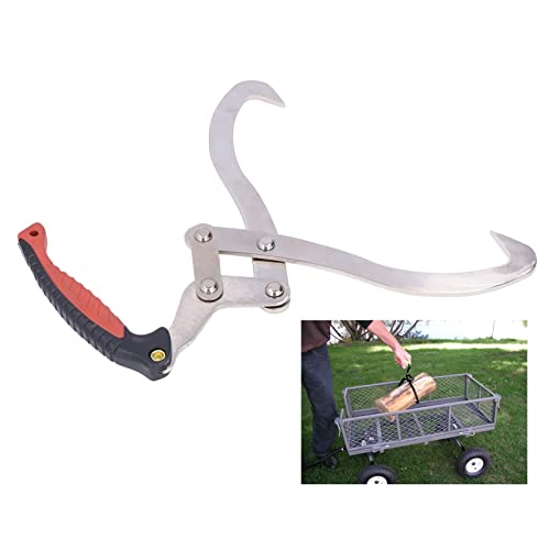 Log Tongs,Heavy Duty Claw Hook for Loading Work,Skidding Tongs Log for Lifting Wooden Claws, Suitable for Handling Wood in The Garden,11.8" Jaw Opening