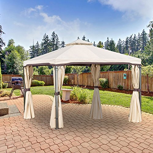 Bergamo Gazebo Replacement Canopy Top Cover - RipLock 350 - Top Tier 24" x 24" Bottom Tier 116" x 116"