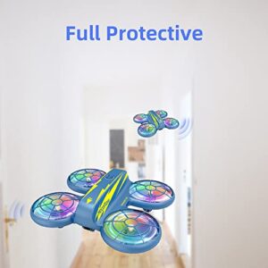 HocoFLow RC Drone for Kids Mini Drone with Lights Kids Drone Altitude Hold Headless Mode Stunt Drones for Kids 6-12 (Blue)