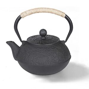 mumu tulio japanese cast iron teapot, cast iron tea kettle, stovetop tea kettle for boiling hot water tea, outdoors table top grill charcoal traveling picnics garden beach party(size:900)