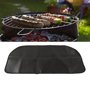 plplaaoo Grill Mat,BBQ Grill Mat,Grill Mat for Outdoor Grill,Double Sided Silicone Fireproof Fire Pit Mat,Reusable Foldable Under Grill Mat for Outdoor Camping,Garden,Yard Picnic(102 * 50CM Oval)