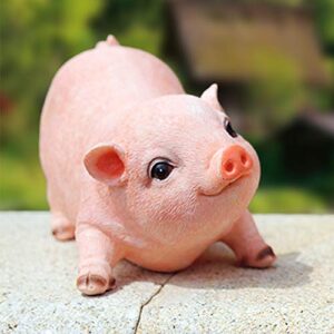 animal garden gnomes statue cute pig funny outdoor sculpture resin lawn ornaments décor indoor outdoor figurines for garden and house (cut pig)