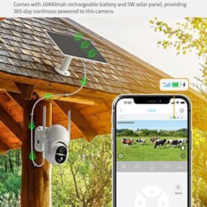 Ebitcam 4G LTE Cellular Security Camera Include SD&SIM Card(Verizon AT&T T-Mobile), 2K Live View Solar Outdoor No WiFi Cameras with 360° PTZ Color Night Vision PIR Motion Alerts Two Way Talk Playback