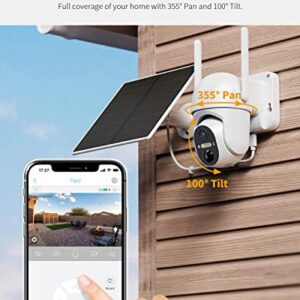 Ebitcam 4G LTE Cellular Security Camera Include SD&SIM Card(Verizon AT&T T-Mobile), 2K Live View Solar Outdoor No WiFi Cameras with 360° PTZ Color Night Vision PIR Motion Alerts Two Way Talk Playback