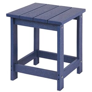 lzrs adirondack square side table, pool composite patio table,hdpe end tables for backyard,pool, indoor companion, easy maintenance & weather resistant(navy blue)