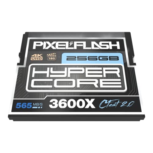 256GB PixelFlash CFast 2.0 Memory Card 3600X HyperCore 565MB/s SATA3 VPG180 CFast Card Compatible w/DSLR Cinematic Video & Photo cams Lab Tested-Certified Flash Memory 256 GB 2023 Model