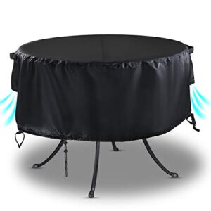 saking patio furniture table cover round 60″ x 23″ with buckles airvents & drawstring – heavy duty waterproof windproof anti-uv