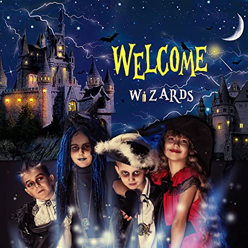 Wizard Birthday Party Supplies Wizard Backdrop Banners Birthday Background Magical Wizard Banner Welcome Sign for Boys Girls Photography Birthday Photo Booth Wizard Wall Decor 6 x 3.6 Feet (Castle)