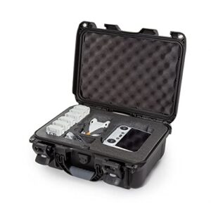 nanuk 915 waterproof hard case with custom insert for dji mini 3, fly more package and rc-n1 or rc remote – black (915s-080bk-0a0-c0602)