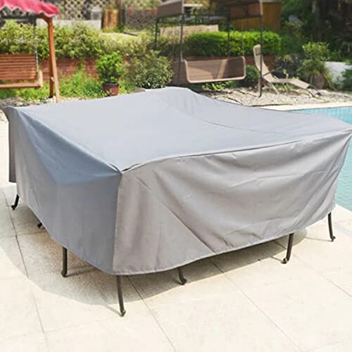 Patio Table Covers Outdoor 48x48x29in, Patio Set Covers Waterproof, Patio Furniture Covers, Extra Large Tough Canvas, Rain Snow Dust Windproof, for Bad Weather