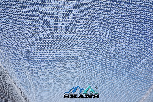 SHANS 30% UV Resistant Fabric Shade Cloth Pure White with Plastic Grommets Clips Free (20 ft x 110 ft)