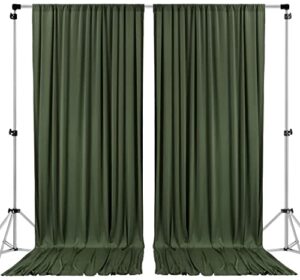 ak trading co. 10 feet x 10 feet olive polyester backdrop drapes curtains panels with rod pockets – wedding ceremony party home window decorations
